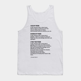 Healthy Person Clean House Quote Tank Top